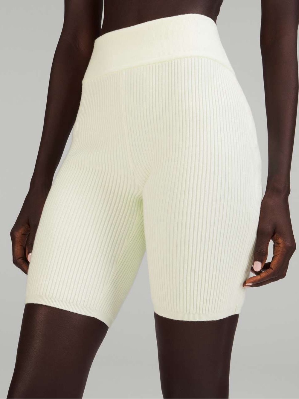 Lululemon Ribbed Knit High-Rise Short Size 8 Sweater Cream 8"